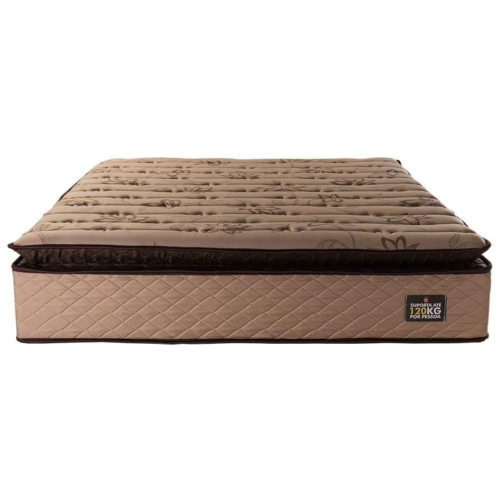 Colchão Casal Hellen Van Gogh Espuma D33 + Base Box MGA Lift Cotton com Baú e Pistão à Gás 68x138x188cm - Caqui/Marrom - 2