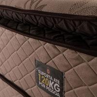 Colchão Casal Hellen Van Gogh Espuma D33 + Base Box MGA Lift Cotton com Baú e Pistão à Gás 68x138x188cm - Caqui/Marrom