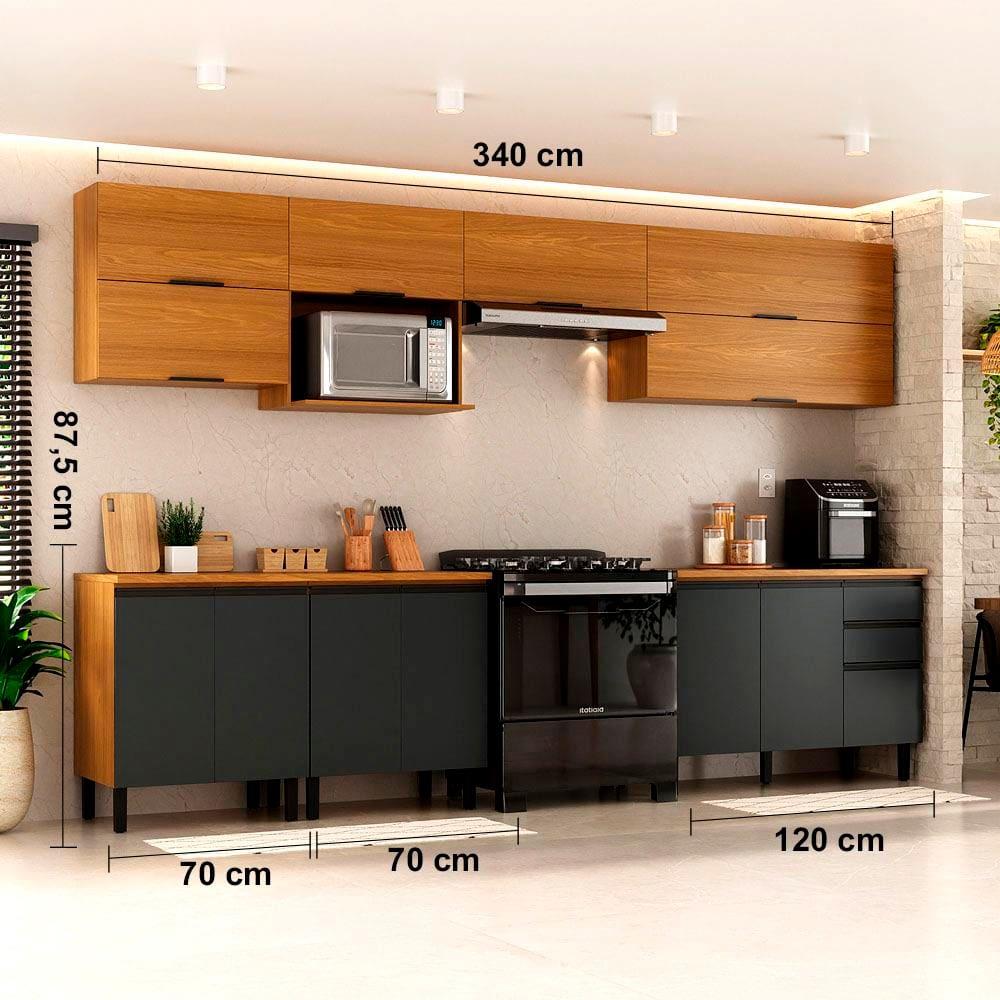 Cozinha Completa Itatiaia Ideale 7 peças com 13 portas, 2 gavetas e 7 prateleiras – 340 cm de largura - 6