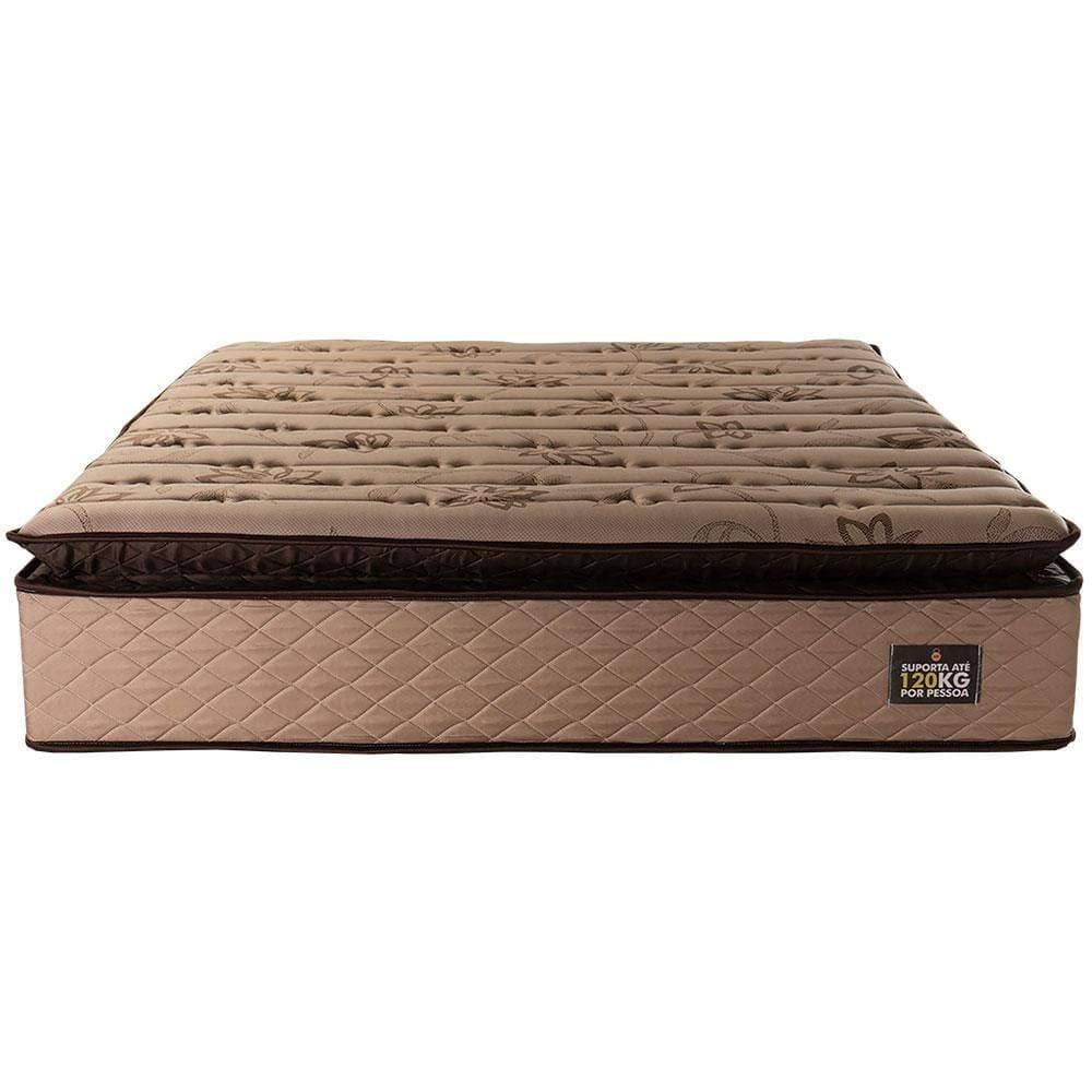 Colchão Queen Size Hellen Van Gogh Espuma + Base Box para Itaflex Universal com Baú 69,5x158x198cm - Caqui/Bege - 3