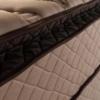 Colchão Queen Size Hellen Van Gogh Espuma + Base Box para Itaflex Universal com Baú 69,5x158x198cm - Caqui/Bege