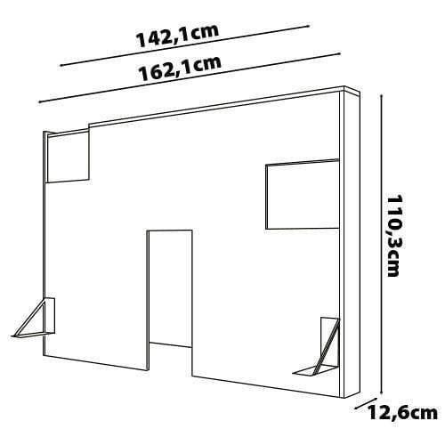 Cabeceira para Cama Box Casal e Queen Bartira Diplomata com Revestimento em Pintura UV + Mesa Bartira Diplomata com 2 Gavetas - Branco/Avelã - 6