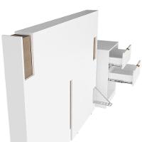 Cabeceira para Cama Box Casal e Queen Bartira Diplomata com Revestimento em Pintura UV + Mesa Bartira Diplomata com 2 Gavetas - Branco/Avelã - 5