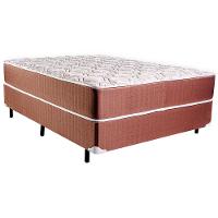 Cama Box Queen Size Luckspuma Granada Maxi com Molas Ensacadas e Pillow Inn 64x158x198cm - Rústico Marrom/Branco - 1