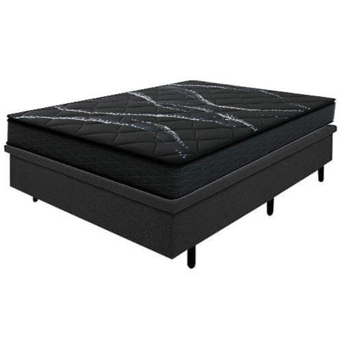 Colchão de Casal Umaflex New Itália Black D26 com Molas Ensacadas e Pillow Top + Base Box MGA Lift Cotton com Baú e Pistão à Gás 64x138x188cm - Preto - 1