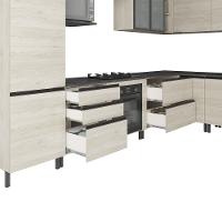 Cozinha Bartira Cristal com 13 Portas, 5 Gavetas, 13 Prateleiras e Nicho para Forno e Micro-ondas - 762,8cm de Largura - 5