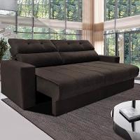 Sofá 3 lugares Cama Inbox Clean Reclinável - 190 cm de largura + Painel Home Suspenso Colibri Tocantins com 160 cm de largura para TVs de até 60" - 3