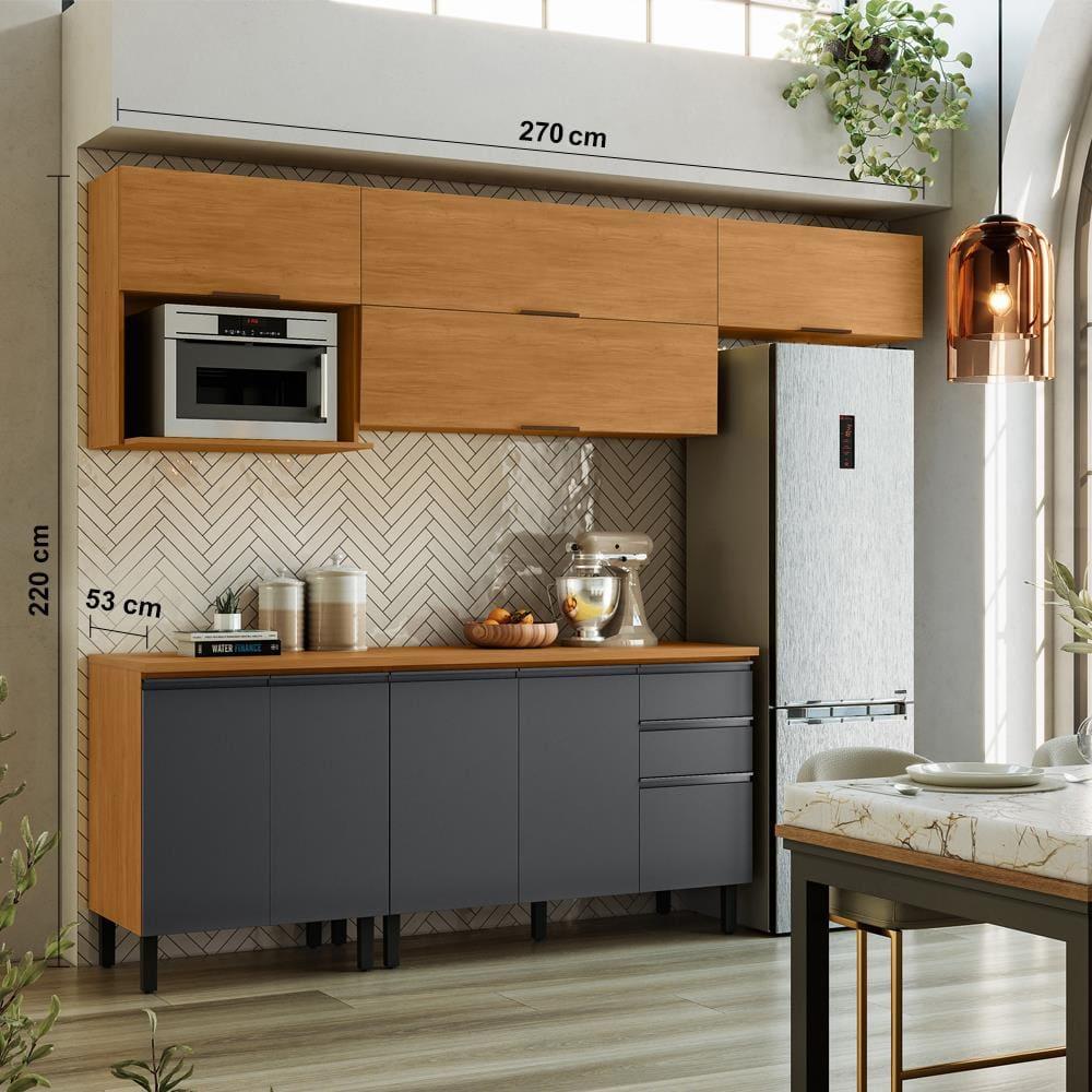 Cozinha Completa Itatiaia Ideale com 9 portas, 2 gavetas e 3 prateleiras com 270 cm de largura - 8