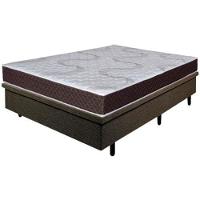 Colchão Casal Umaflex Orleans com Molas Ensacadas + Base Box MGA Lift Cotton com Baú e Pistão à Gás 59x138x188cm - Marrom/Branco - 1