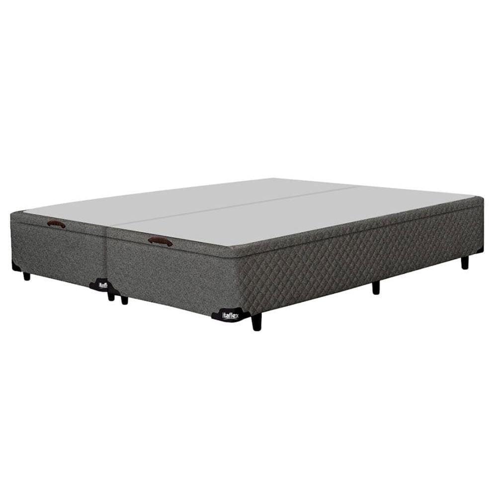 Colchão Queen Size Umaflex New Itália Black D26 com Molas Ensacadas e Pillow Top + Base Box Itaflex Universal com Baú 65,5x158x198 cm - Preto/Granite - 6
