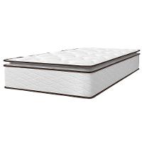 Cama Box de Solteiro Umaflex New Itália com Molas Ensacadas e Pillow Top D26 - 63x88x188cm - Branco/Marrom - 2