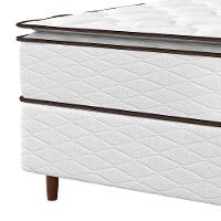 Cama Box de Solteiro Umaflex New Itália com Molas Ensacadas e Pillow Top D26 - 63x88x188cm - Branco/Marrom - 5