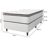 Cama Box de Solteiro Umaflex New Itália com Molas Ensacadas e Pillow Top D26 - 63x88x188cm - Branco/Marrom - 9