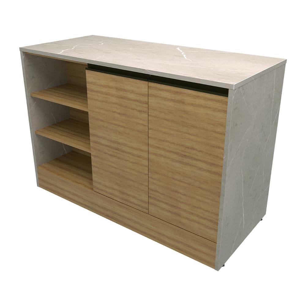 Cozinha Completa Bartira Cristal com 10 Portas, 5 Gavetas, 9 Prateleiras e Bancada Gourmet - 300cm de Largura - 4