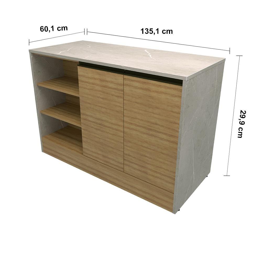 Cozinha Completa Bartira Cristal com 10 Portas, 5 Gavetas, 9 Prateleiras e Bancada Gourmet - 300cm de Largura - 7