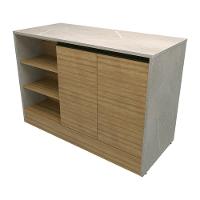 Cozinha Completa Bartira Cristal com 10 Portas, 5 Gavetas, 9 Prateleiras e Bancada Gourmet - 300cm de Largura