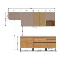 Cozinha Completa Bartira Cristal com 10 Portas, 5 Gavetas, 9 Prateleiras e Bancada Gourmet - 300cm de Largura - 8