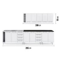 Cozinha Modulada Itatiaia Diamante 5 Peças 11 Portas 8 Gavetas 295cm de Largura - 4