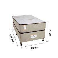 Cama Box Solteiro Castor Dome One Revestida em Tecido Suede + Colchão com Molejo Tecnopedic e Revestimento em Malha 27x88x188cm – Bege - 4