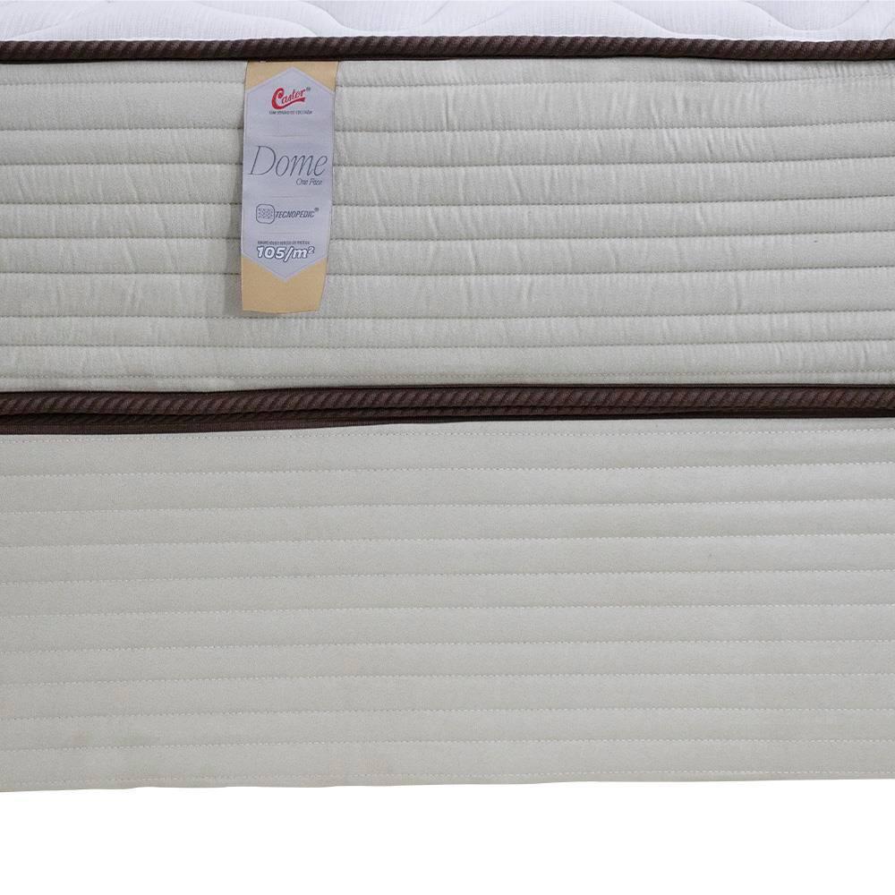 Cama Box Casal Castor Dome One Revestida em Tecido Suede + Colchão com Molejo Tecnopedic e Revestimento em Malha 27x138x188cm – Bege - 4