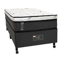 Cama Box Solteiro Castor New Alfa One em tecido Poliéster Cinza + Colchão de com Molejo Tecnopedic, Euro Pillow em Malha 24x88x188cm - 1