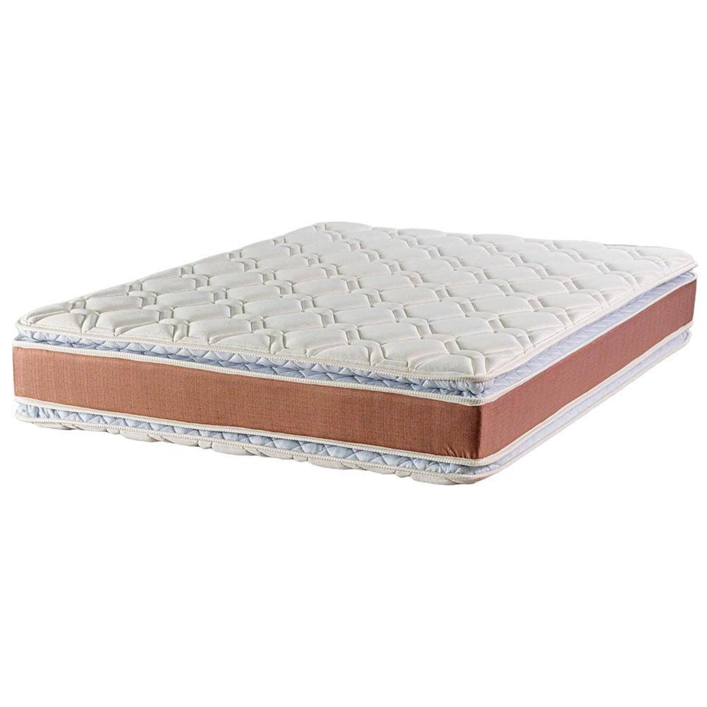 Cama Box de Casal Luckspuma Sevilla Plus com Molas Ensacadas e Pillow Top Duplo 66x138x188cm - Rústico Marrom/Branco - 2