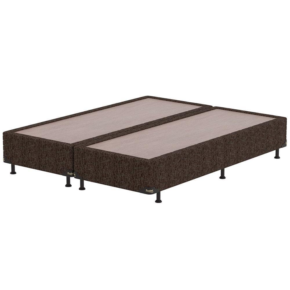 Base Box King Size Probel Century com Revestimento em Tecido Poliéster 38x193x203cm - Marrom - 1