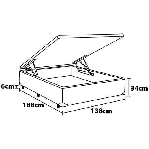 Cama Box de Casal Hellen Millenium Espuma D33 com Box Baú Probel Universal 59x138x188cm - Marrom/Bege - 8