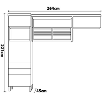 Cozinha Compacta Nesher Princesa com 4 Portas, 3 Gavetas e 9 Prateleiras - 264cm de largura - 7