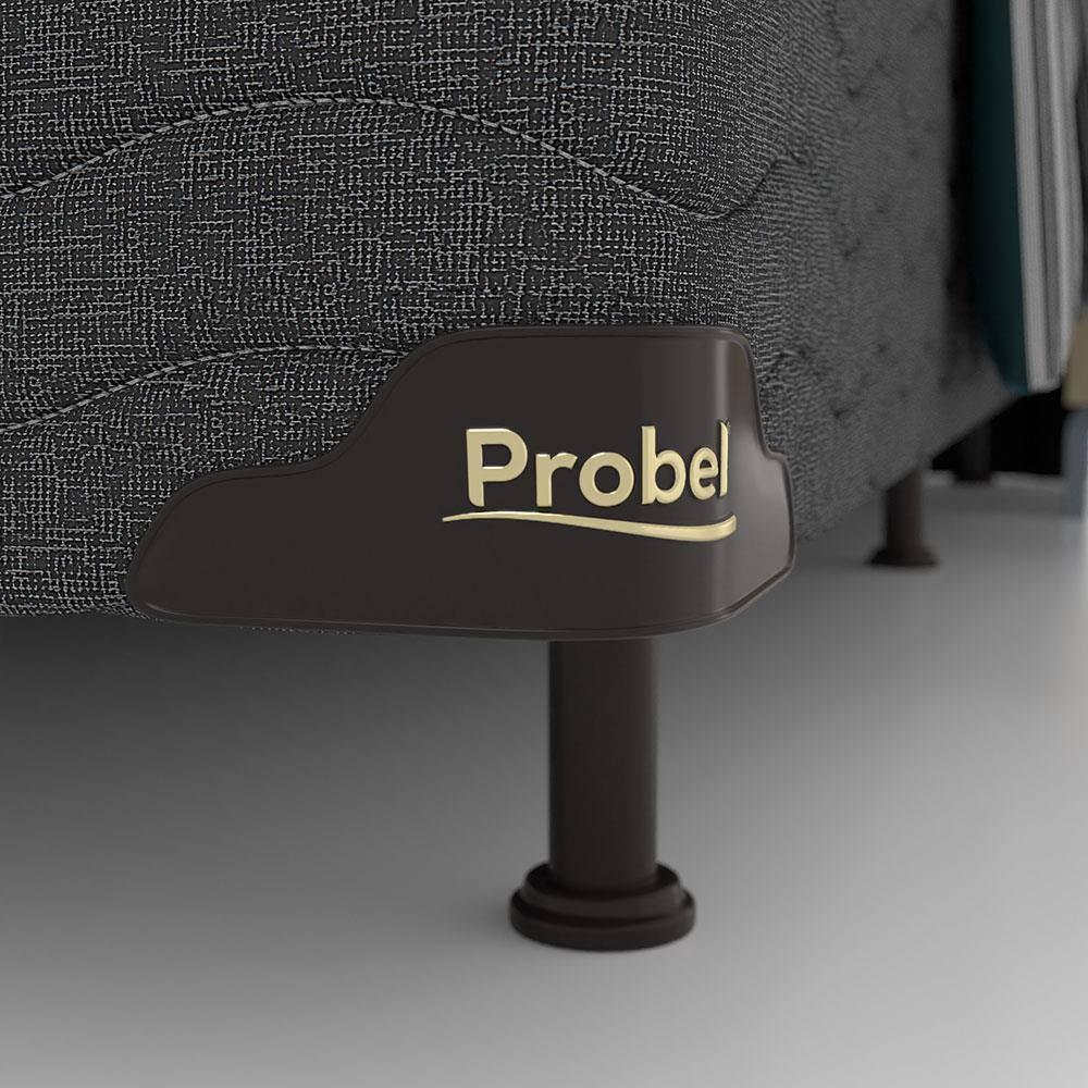 Base Box King Size Probel Village com Revestimento em Tecido Poliéster 38x193x203cm - Preto - 2