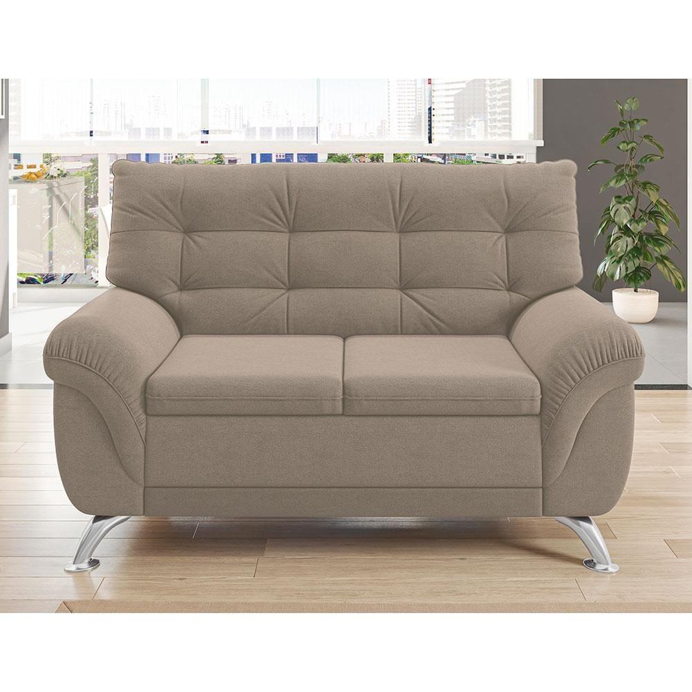 Sofá 3 e 2 Lugares Linoforte Arezzo Revestido em Tecido Suede com Larguras de 202cm e 152cm - 4