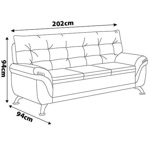 Sofá 3 e 2 Lugares Linoforte Arezzo Revestido em Tecido Suede com Larguras de 202cm e 152cm - 9