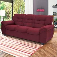 Sofá de 3 Lugares Linoforte Stillus II com 204 cm de Largura e Revestido em Tecido Suede - 1