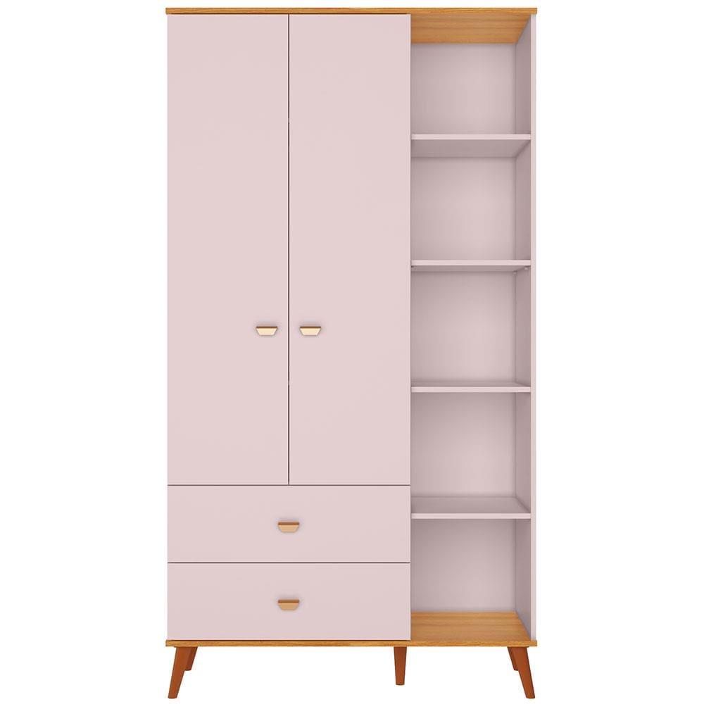 Guarda-Roupa Infantil Bartira Ternura com 5 Nichos, 2 Portas, 2 Gavetas - 106,8 cm de largura - 2