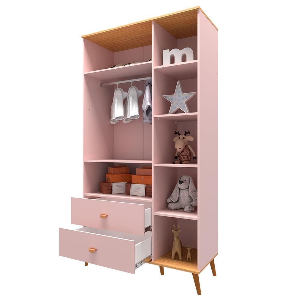 Guarda-Roupa Infantil Bartira Ternura com 5 Nichos, 2 Portas, 2 Gavetas - 106,8 cm de largura - 4