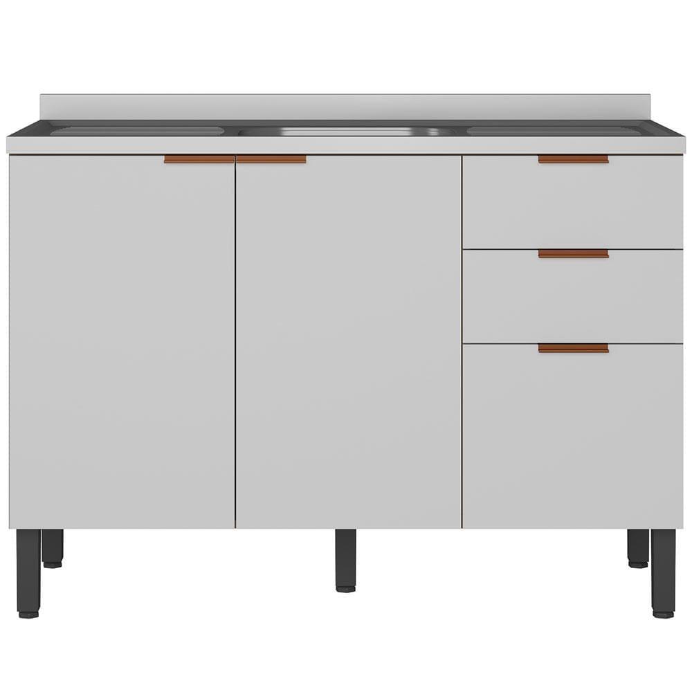 Balcão Bartira Universal com 2 Portas e 3 Gavetas - 120 cm de Largura - 2