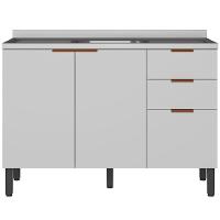 Balcão Bartira Universal com 2 Portas e 3 Gavetas - 120 cm de Largura - 2