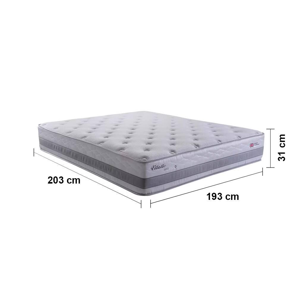 Cama King Size Herval Vitalle com Revestimento em Tecido Poliéster, Laterais com Bordado Matelassê e Colchão com Molas Maxpring 31x193x203cm – Cinza - 3