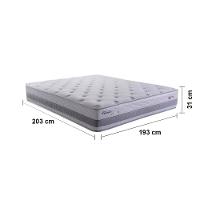 Cama King Size Herval Vitalle com Revestimento em Tecido Poliéster, Laterais com Bordado Matelassê e Colchão com Molas Maxpring 31x193x203cm – Cinza - 3