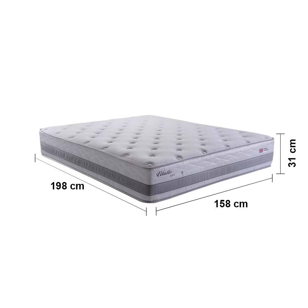 Cama Queen Size Herval Vitalle com Revestimento em Tecido Poliéster, Laterais com Bordado Matelassê e Colchão com Molas Maxpring 31x79x198cm - Cinza - 3