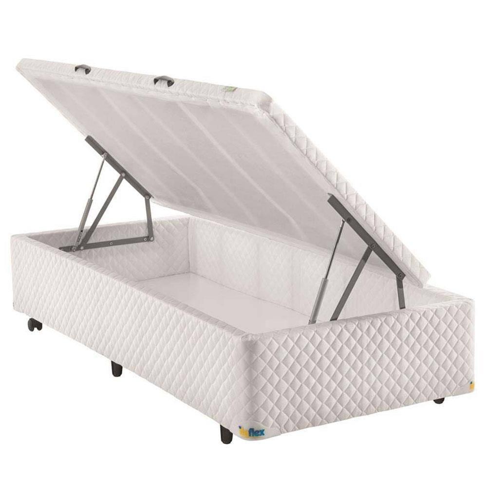 Colchão de Solteiro Herval Frontier + Base Box Itaflex Universal com Baú 60,5x88x188 cm – Branco - 4