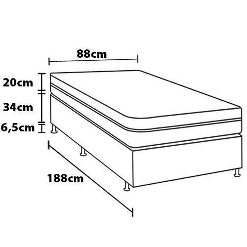 Colchão de Solteiro Herval Frontier + Base Box Itaflex Universal com Baú 60,5x88x188 cm – Branco - 5