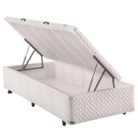 Colchão de Solteiro Herval Frontier + Base Box Itaflex Universal com Baú 60,5x88x188 cm – Branco