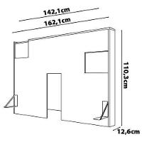 Cabeceira para Cama Box Casal e Queen Bartira Diplomata com Revestimento em Finish Foil + Mesa de Cabeceira Bartira Diplomata com 2 Gavetas - Grafite - 5