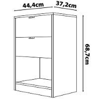 Cabeceira para Cama Box Casal e Queen Bartira Diplomata com Revestimento em Finish Foil + Mesa de Cabeceira Bartira Diplomata com 2 Gavetas - Grafite - 6