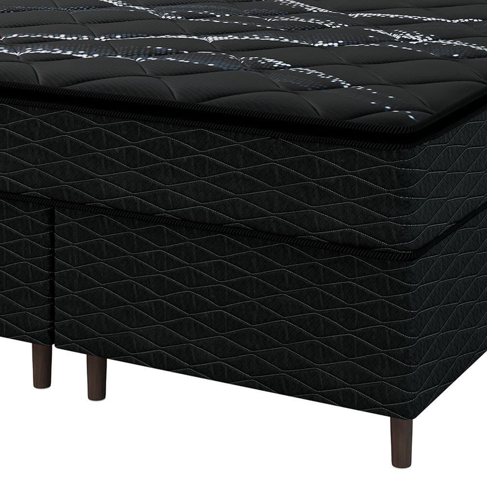 Cama Box Queen Size Umaflex New Itália Black com Molas Ensacadas, Revestimento em Jacquard e Pillow Top D26 63x158x198cm - Preto - 6