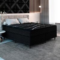 Cama Box Queen Size Umaflex New Itália Black com Molas Ensacadas, Revestimento em Jacquard e Pillow Top D26 63x158x198cm - Preto - 1