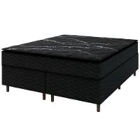 Cama Box Queen Size Umaflex New Itália Black com Molas Ensacadas, Revestimento em Jacquard e Pillow Top D26 63x158x198cm - Preto - 2