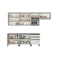 Cozinha Completa Bartira Cristal com 10 Portas, 3 Gavetas e 6 Prateleiras - 300cm de Largura - 3