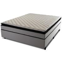 Cama Box de Casal Hellen Titanium com Espuma D28, Pillow Top e Revestimento em Tecido Malha 62x138x188cm - Cinza/Preto - 2